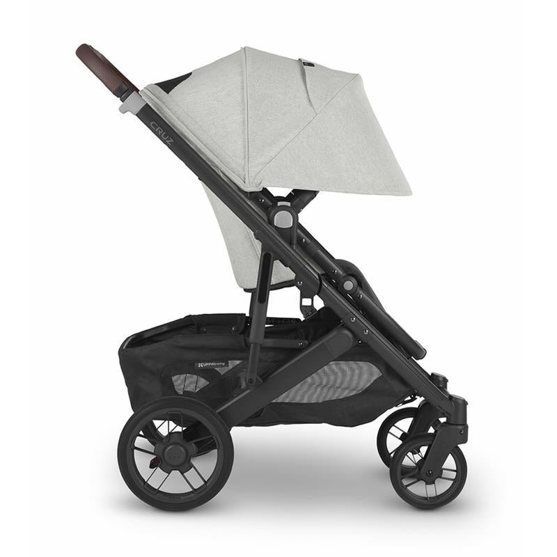 Uppababy - Cruz V2 Stroller, Anthony (White & Grey Chenille/Carbon/Chestnut Leather) - Image 6