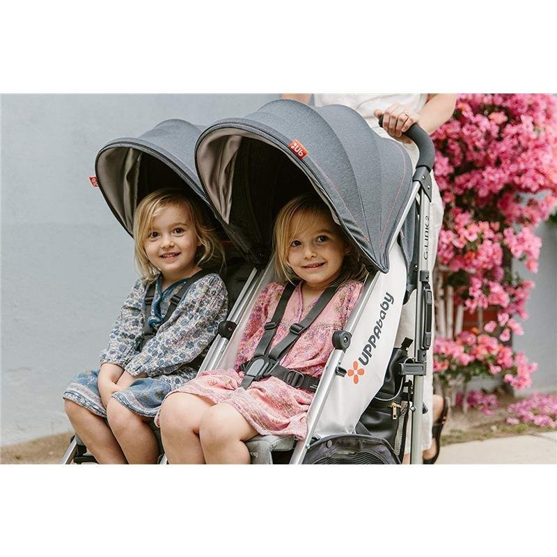 Uppababy G-Link 2 Double Stroller, Jordan (Charcoal Mélange/Silver) - Image 10