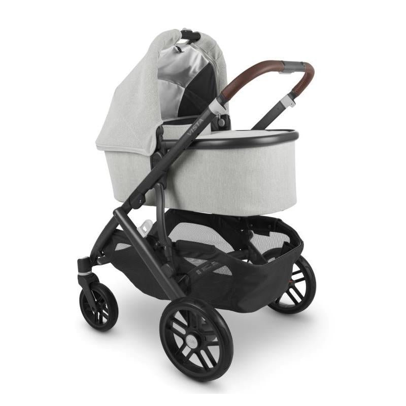 Uppababy - Vista V2 Stroller, Anthony (White And Grey Chenille/Carbon/Chestnut Leather) - Image 5
