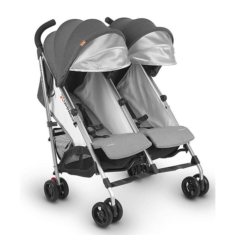 Uppababy G-Link 2 Double Stroller, Jordan (Charcoal Mélange/Silver)