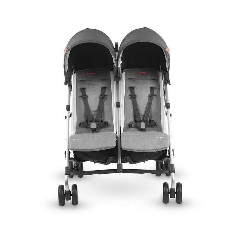 Uppababy G-Link 2 Double Stroller, Jordan (Charcoal Mélange/Silver) - Image 2