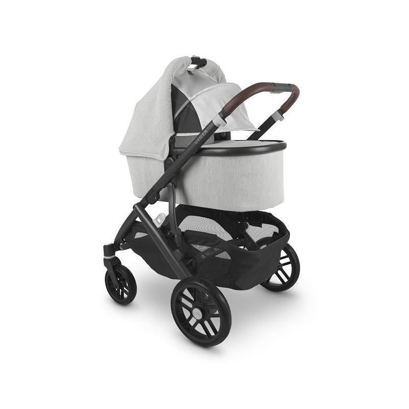 Uppababy - Vista V2 Stroller, Anthony (White And Grey Chenille/Carbon/Chestnut Leather) - Image 6