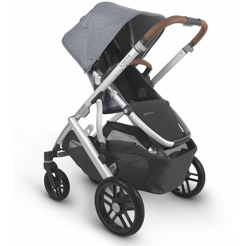 Uppababy Vista Stroller V2, Gregory (Blue Melange/Silver/Saddle Leather) - Image 3