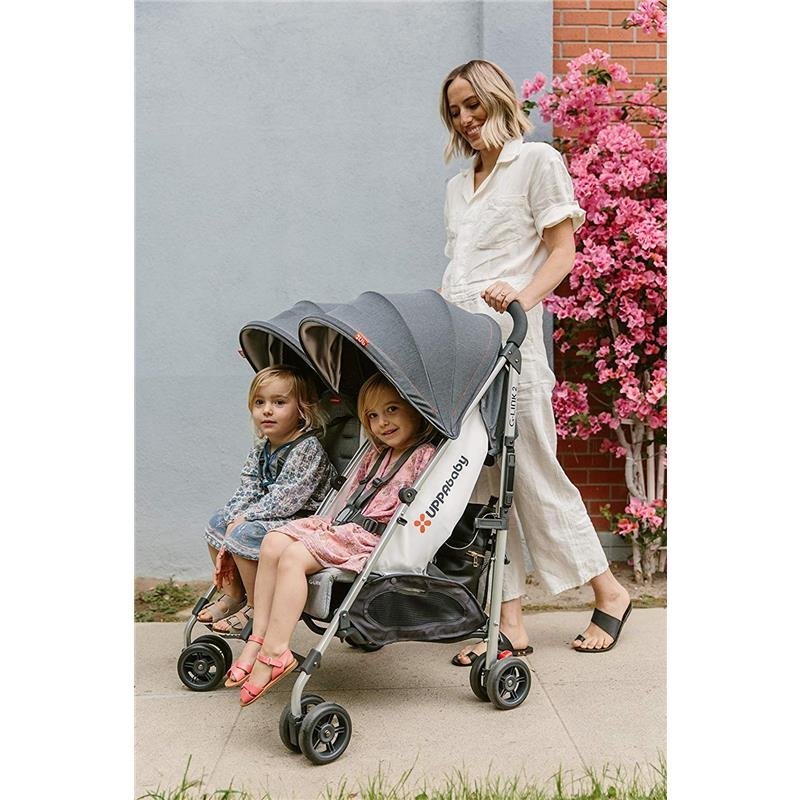 Uppababy G-Link 2 Double Stroller, Jordan (Charcoal Mélange/Silver) - Image 11
