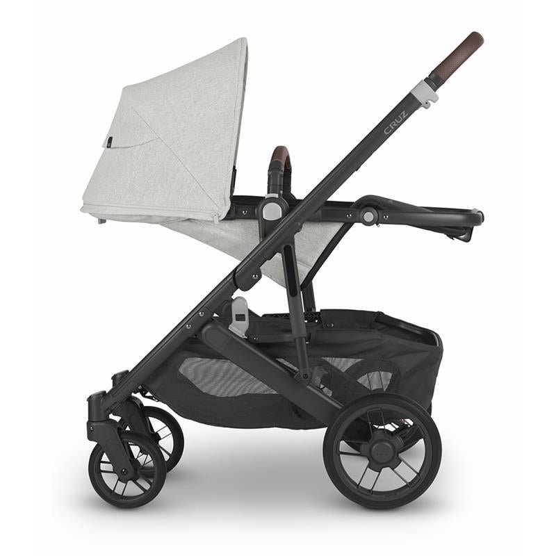 Uppababy - Cruz V2 Stroller, Anthony (White & Grey Chenille/Carbon/Chestnut Leather) - Image 5