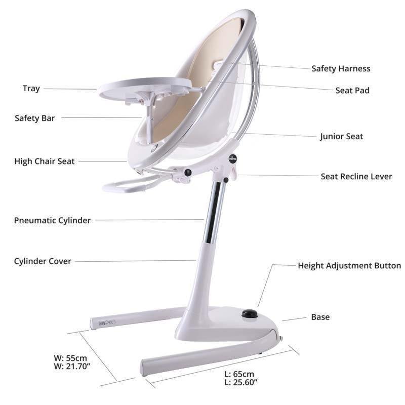 Mima - Moon 2G High Chair White/Camel - Image 4