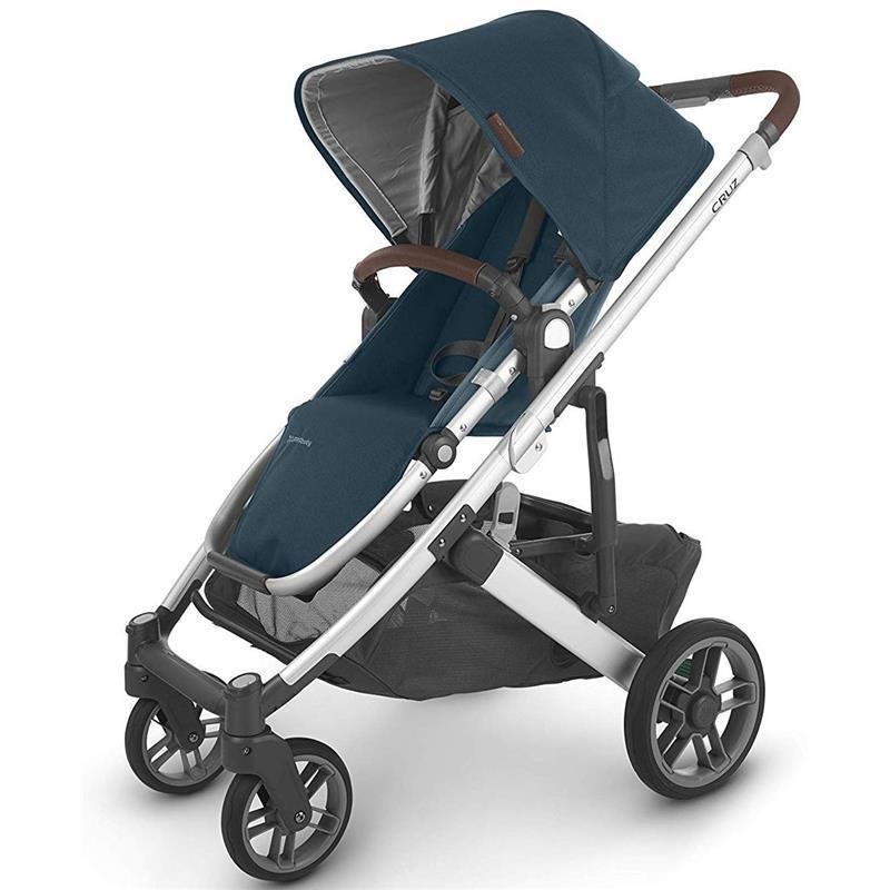 Uppababy Cruz Stroller V2, Finn (Deep Sea/Silver/Chestnut Learher) - Image 8