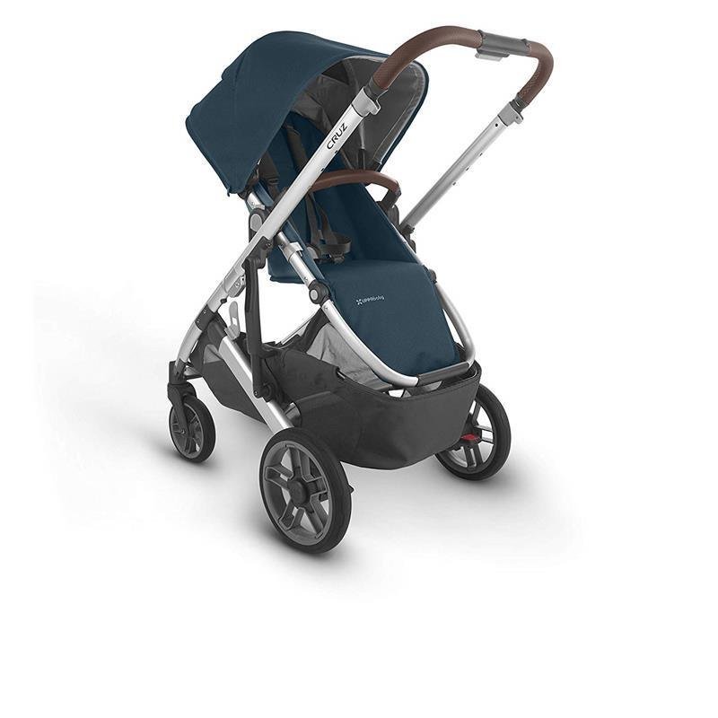 Uppababy Cruz Stroller V2, Finn (Deep Sea/Silver/Chestnut Learher) - Image 7