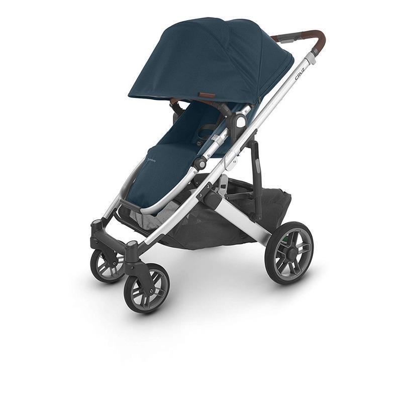 Uppababy Cruz Stroller V2, Finn (Deep Sea/Silver/Chestnut Learher) - Image 5