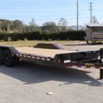 22 Foot Big Tex Heavy Duty with Drive-Over Fender Black Equipment Trailer (14DF-19BK+3KR)