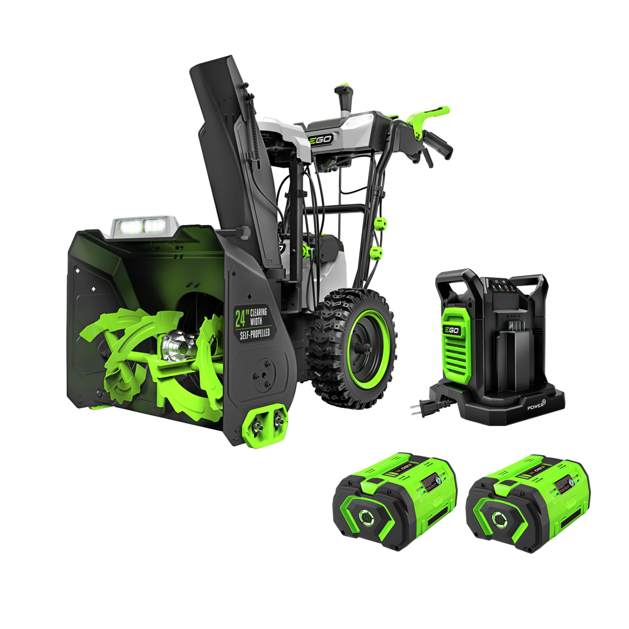 SNT2416.png EGO Power+ SNT2416 POWER+ 24 in. Self-Propelled 2-Stage XP Snow Blower with Peak Power™ and 2 x 10.0 Ah Batteries and Dual Port Charger - Image 1